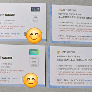소노호텔&리조트 워터파크 입장교환권