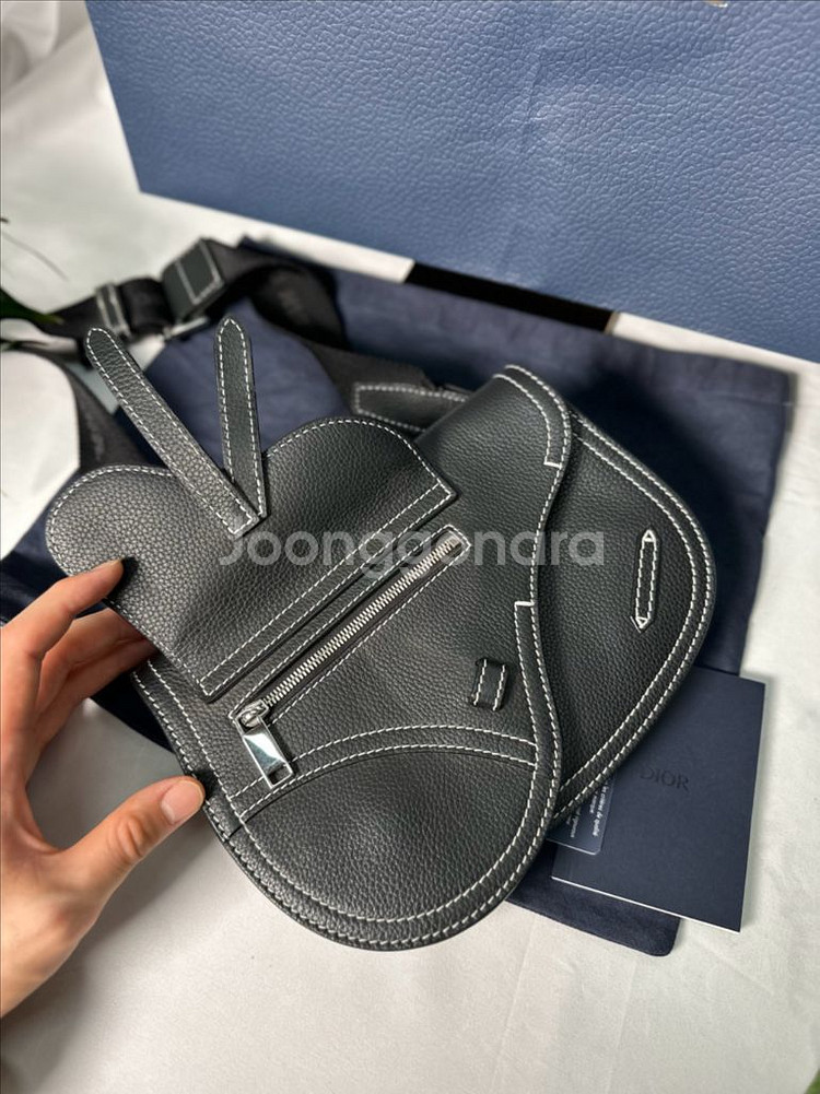 [풀구성]디올 새들백 카프스킨 블랙--9