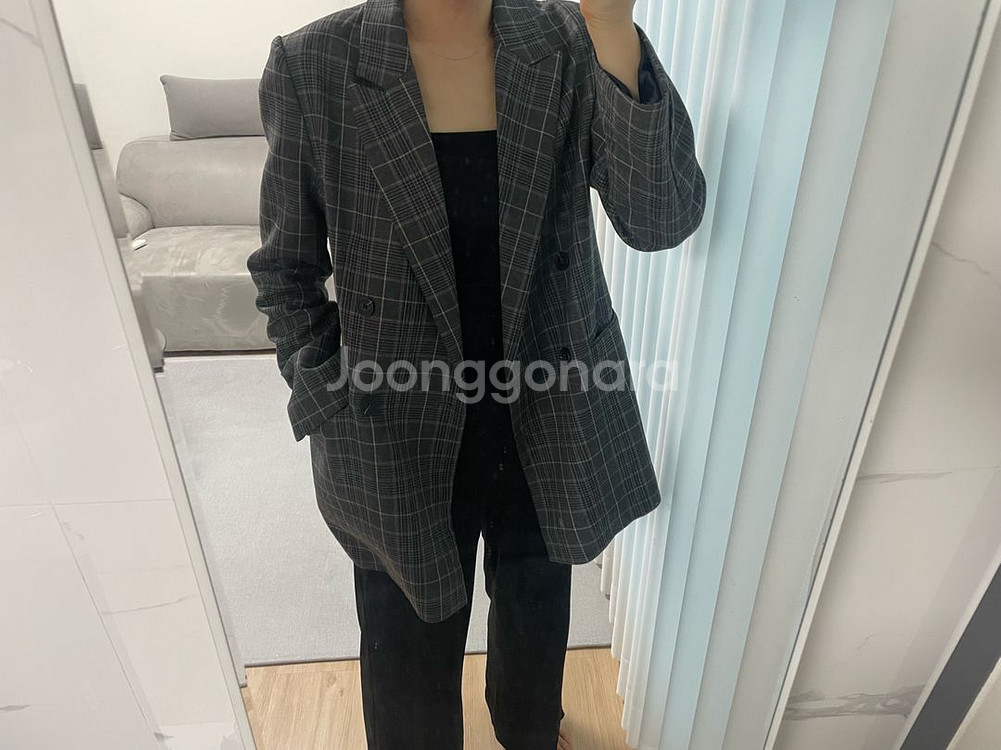 H:CONNECT 에이치커넥트 체크 블레이저 자켓--0