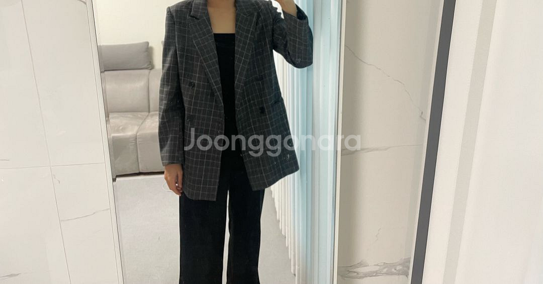 H:CONNECT 에이치커넥트 체크 블레이저 자켓--1