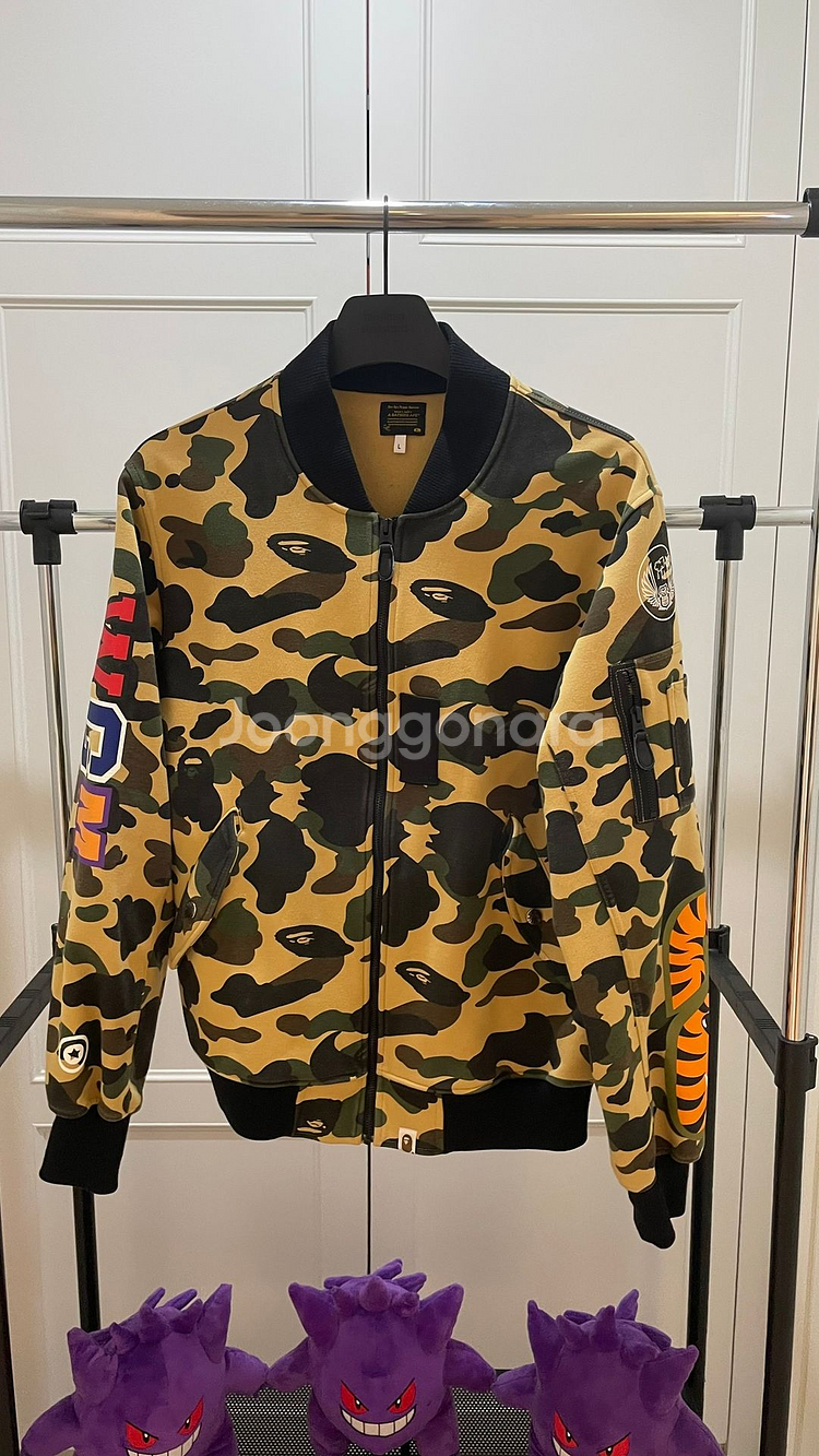 베이프 마원 자켓 항공점퍼 황계 L (bape ma-1--0