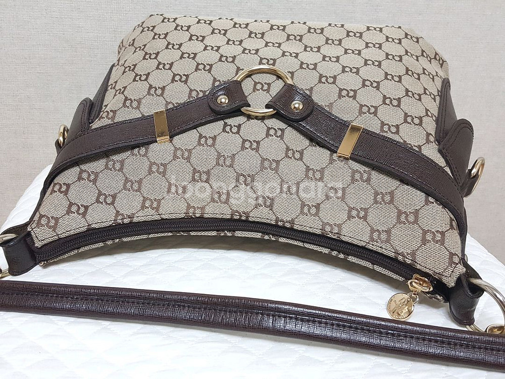 정품)팔레트(PALETTE) 중형 로고 자가드 숄더백--7