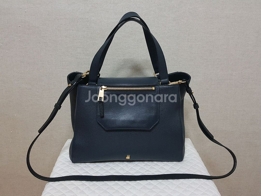 정품)삼성물산 라베노바 중형 소가죽 토트 크로스백--3