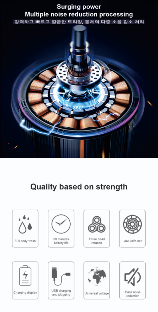 충전식 9D 전기 면도기--7