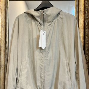 더캐시미어 드로우스트링 하이넥 후드 점퍼