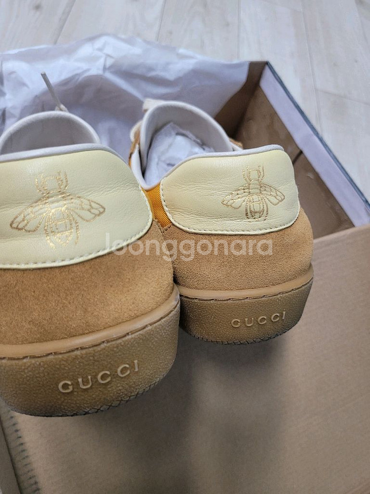 구찌 나이론 스웨이트 로우탑옐로우스니커즈 A급--2