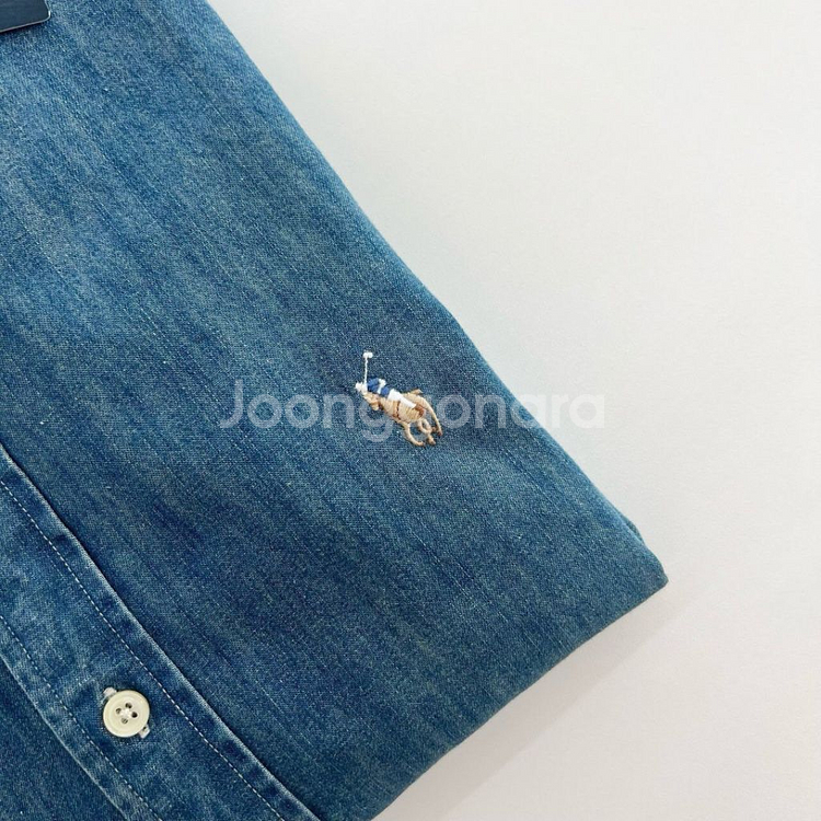 폴로 클래식핏 데님셔츠--5