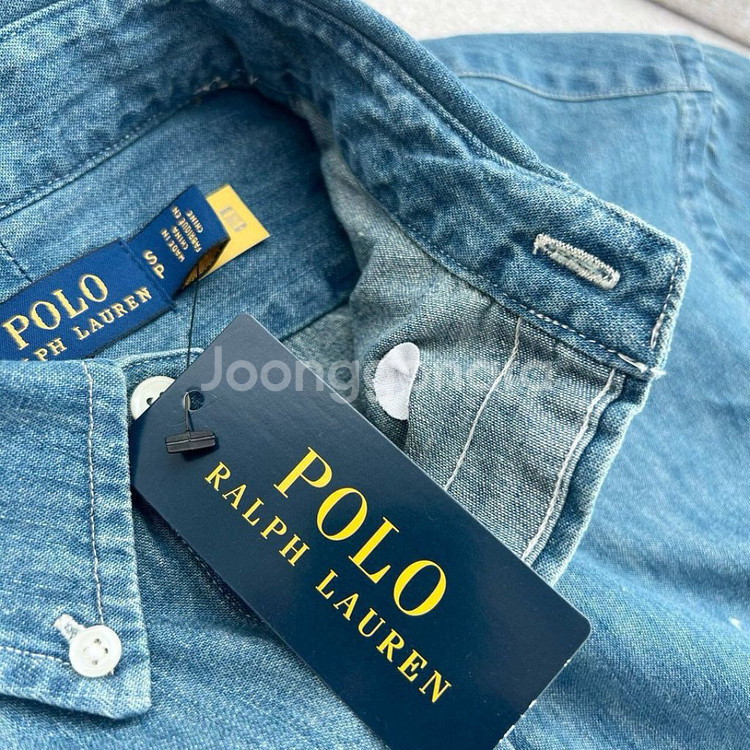 폴로 클래식핏 데님셔츠--8