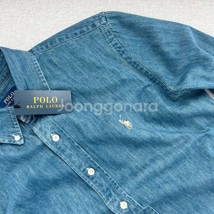 폴로 클래식핏 데님셔츠--9