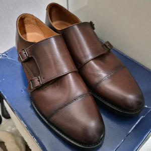 H&M 브라운 레더 몽크 스트랩 구두 eu42