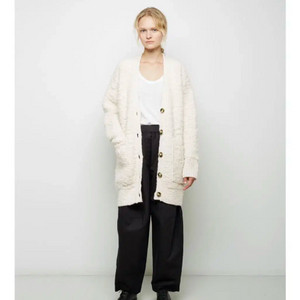 메종마르지엘라 MM6 부클 가디건-챠콜