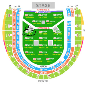 오아시스 내한 티켓 교환 (스탠딩b 2xx번 2연석)