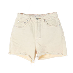 [XS]자라 크림 오트밀 컷아웃 데님 쇼츠 반바지 청반