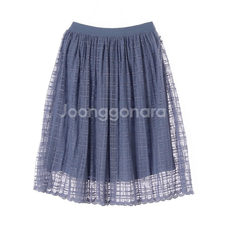 [S]듀엘 인디블루 레이스 레이어드 쉬폰 샤스커트 치마--0