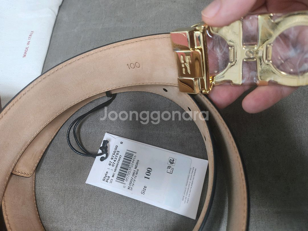 페라가모 간치니 로고 프리컷 벨트--2