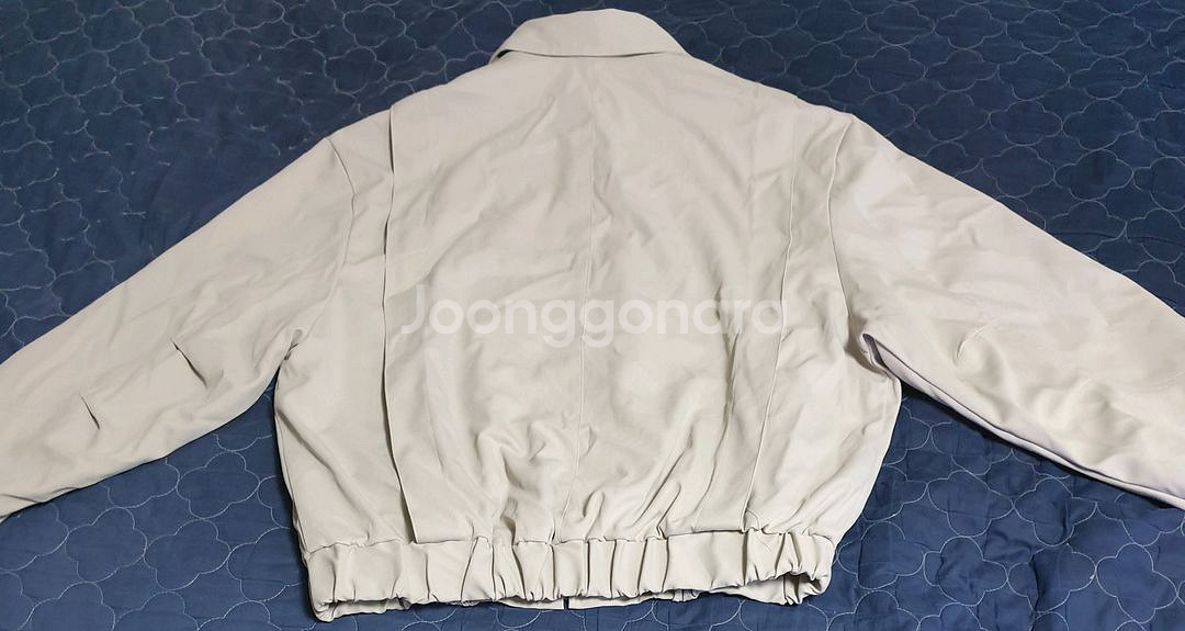 오버핏 블루종 봄버 카라자켓 크림 (XL)--1
