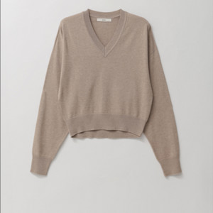 보웬 25FW 홀가먼트 울 코튼 브이넥 풀오버 니트