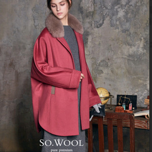 SO.WOOL 피아첸자 울 100% 케이프코트 (다크핑