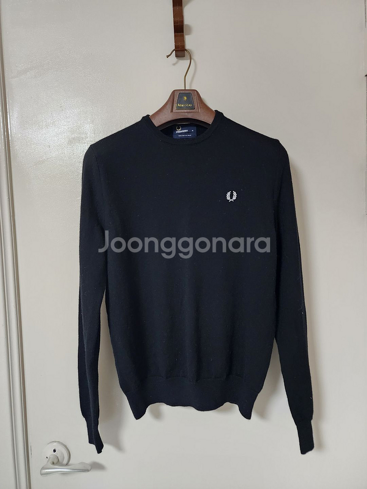정품/ 프레드페리 메리노울 100% 라운드 니트 /M,--1