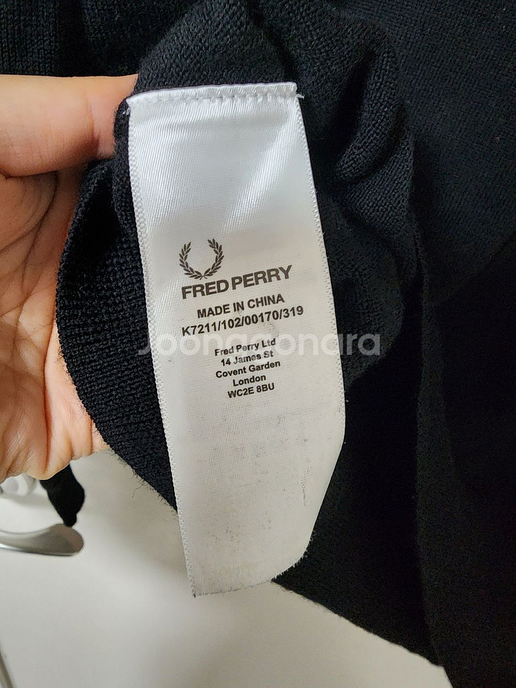 정품/ 프레드페리 메리노울 100% 라운드 니트 /M,--6