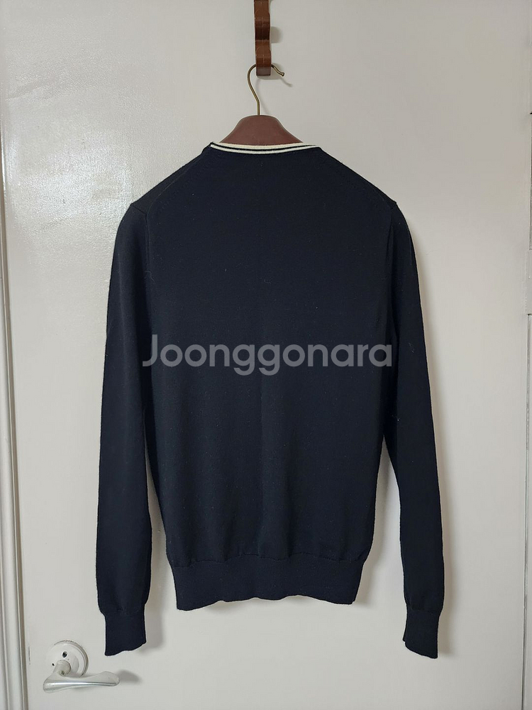 정품/ 프레드페리 메리노울 100% 라운드 니트 /M,--7