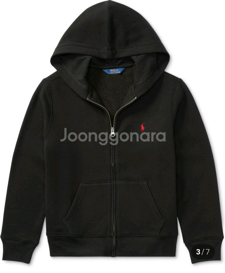 폴로 보이즈 후드집업 블랙 XL 새제품 택포--0