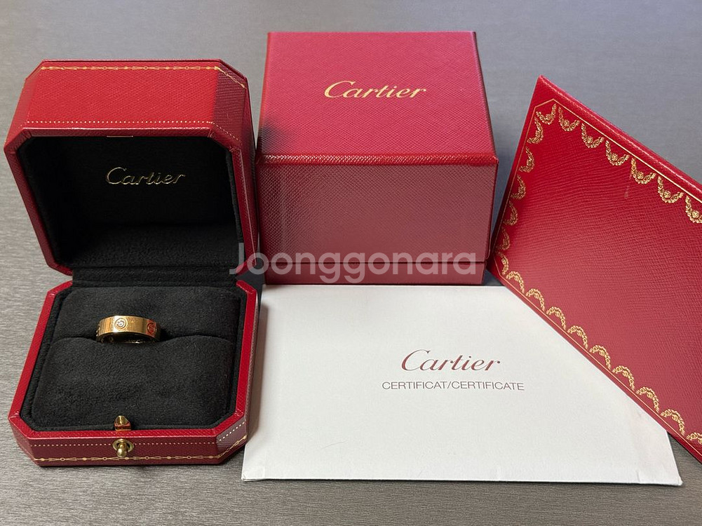 까르띠에 러브링 다이아몬드3개(핑크골드)--4