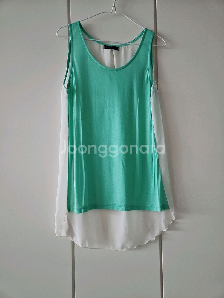 등판 시스루 민소매 나시 블라우스.--0