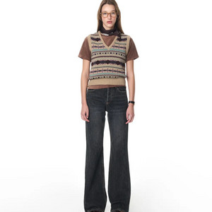 (새상품) 그로브 노르딕 니트 베스트 + 데님 팬츠 S