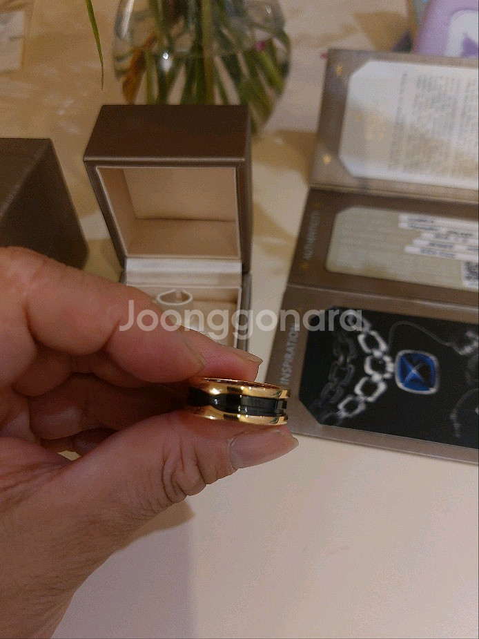 불가리 비제로원 링 반지 블랙 세라믹 65호--5