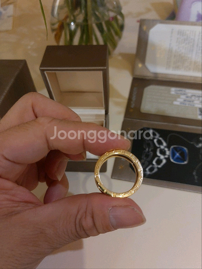 불가리 비제로원 링 반지 블랙 세라믹 65호--6