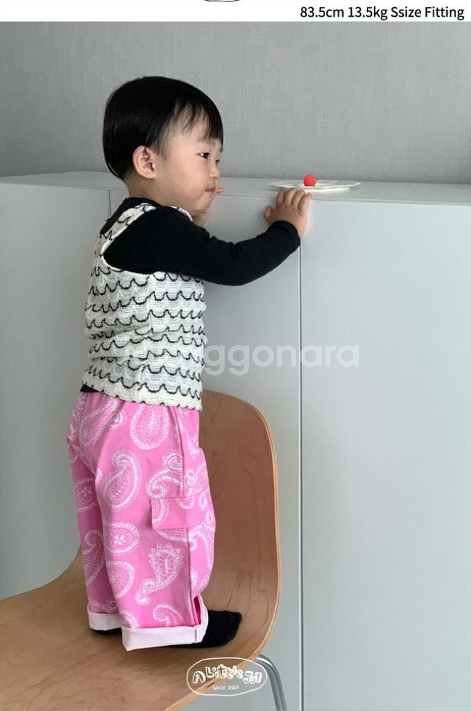 어리틀조이 페이즐리 핑크 팬츠 S--1