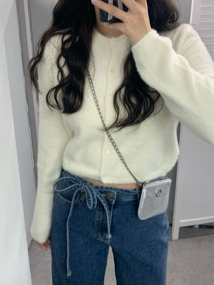 헤어리 니트나시+니트가디건 세트--7