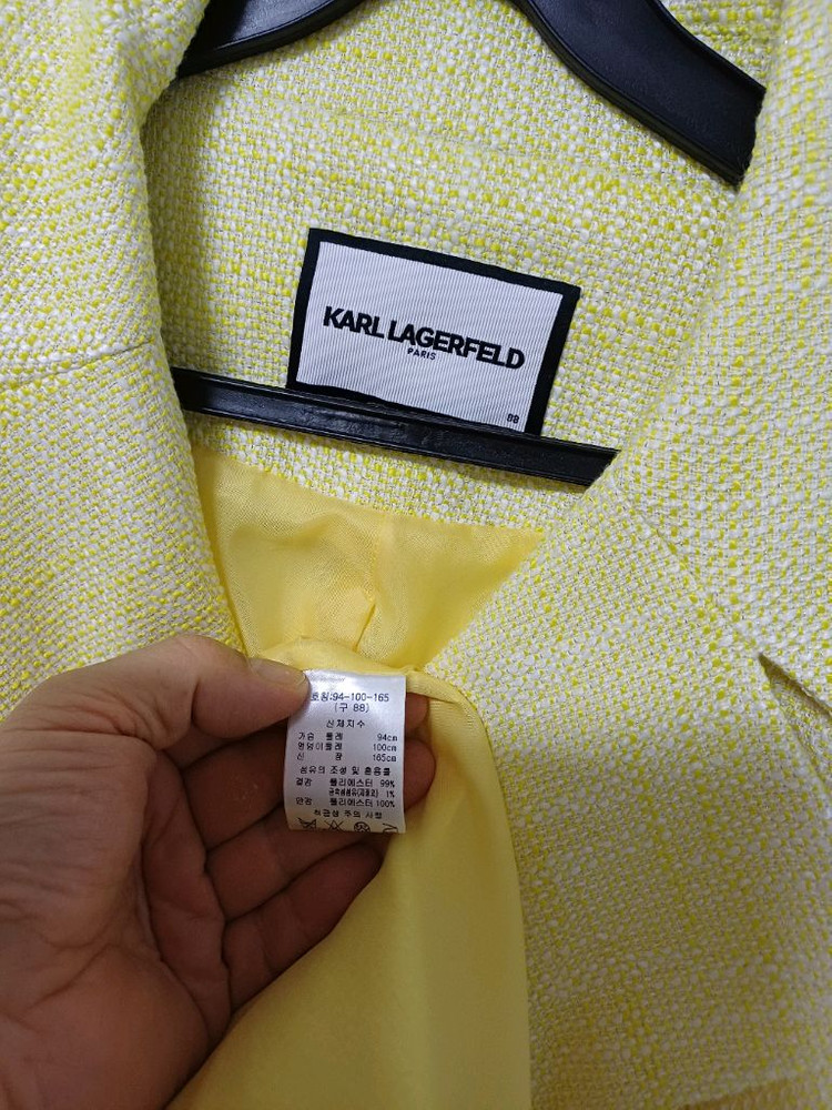 여성 칼라거펠트 트위드 롱베스트 (새상품.95) 이미지