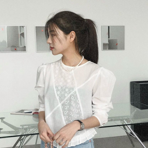 펀칭 블라우스 레이스