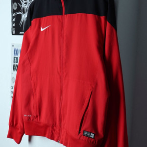(M-L) 나이키 집업져지 트랙탑 축구 레드