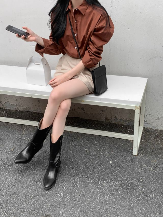 브라운 기본 셔츠 (새제품)--2