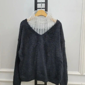 앙고라 니트티 새상품 (블랙/브라운)