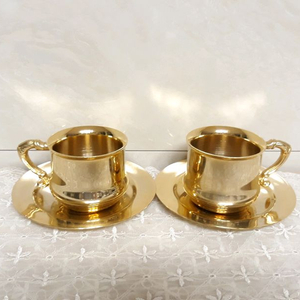 금장 찻잔 2인조 4P 인테리어