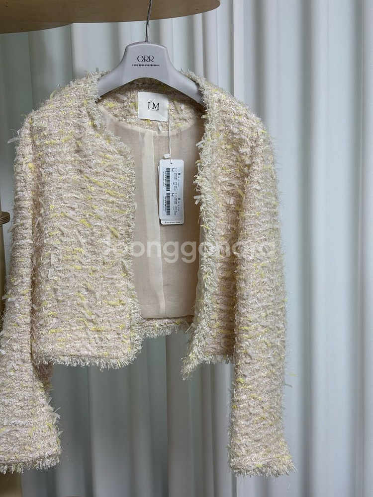 잇미샤 칼라리스 트위드 자켓 블랙, 크림 66 새상품--5