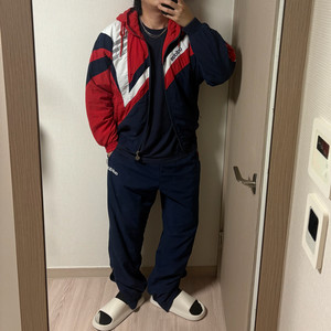정품 아디다스 올드스쿨 패턴 바람막이 트레이닝 세트