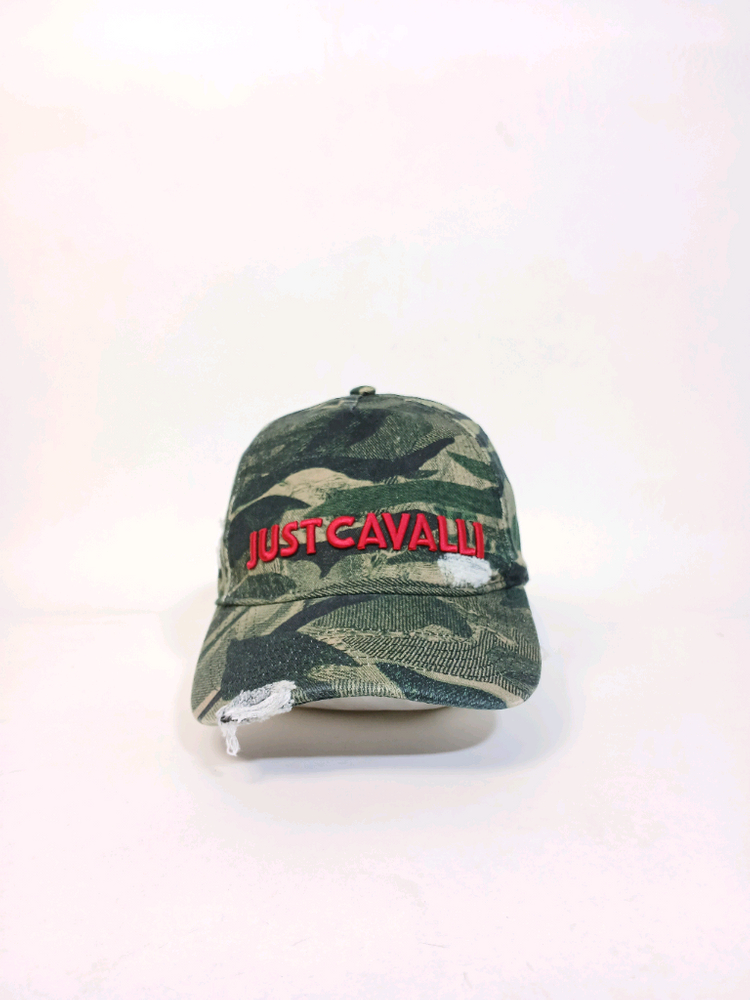 저스트까발리 그린색 타이거 문양 볼캡--2