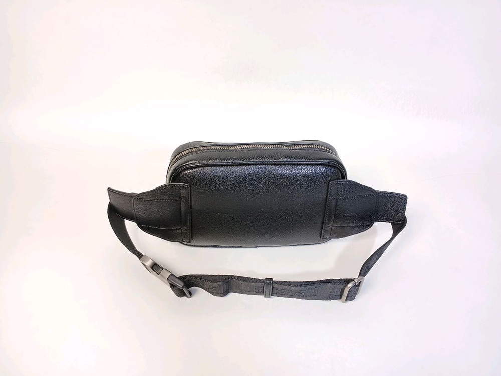 저스트까발리 올오버 고딕 검정 가죽 웨이스트 백--5