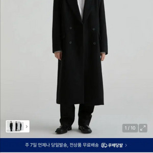 무신사 스탠다드 블랙 더블 롱코트