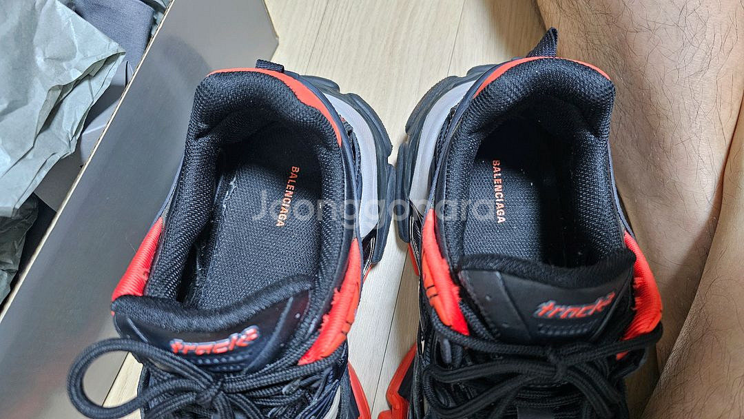 발렌시아가 트랙2 블랙/레드 39 사이즈--5