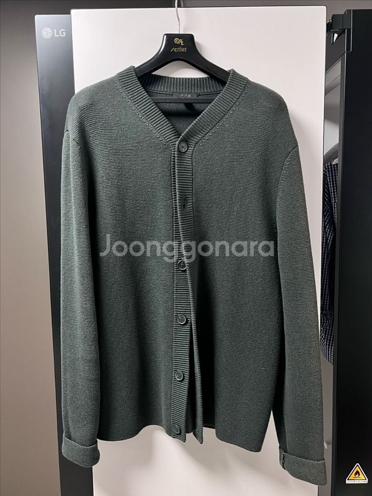 코스 코튼 메리노 가디건 세이지그린 M사이즈--0
