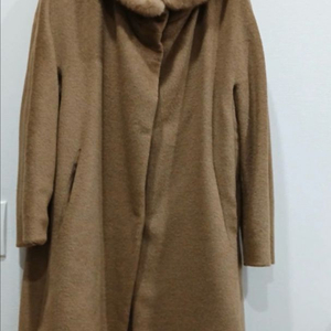 르베이지 알파카 밍크 코트