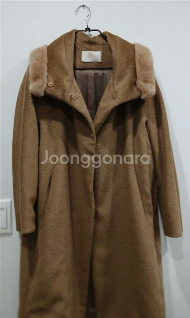 르베이지 알파카 밍크 코트--4