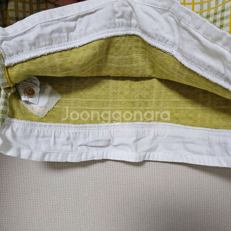 아가방 체크카라 상하복 세트 100--4