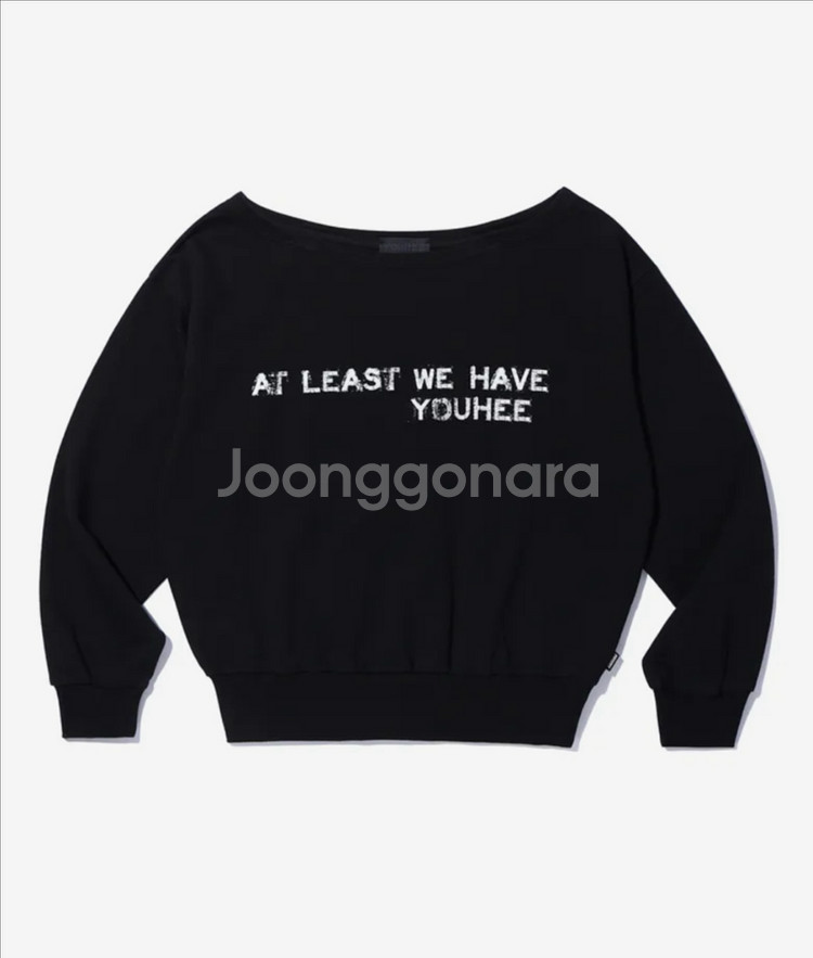유희) 오프숄더 SWEATSHIRTS BLACK--2